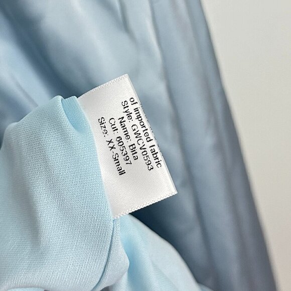 KATIE MAY Bita Strapless Satin Gown in Celestial Blue Size XX-Small - Picture 8 of 9
